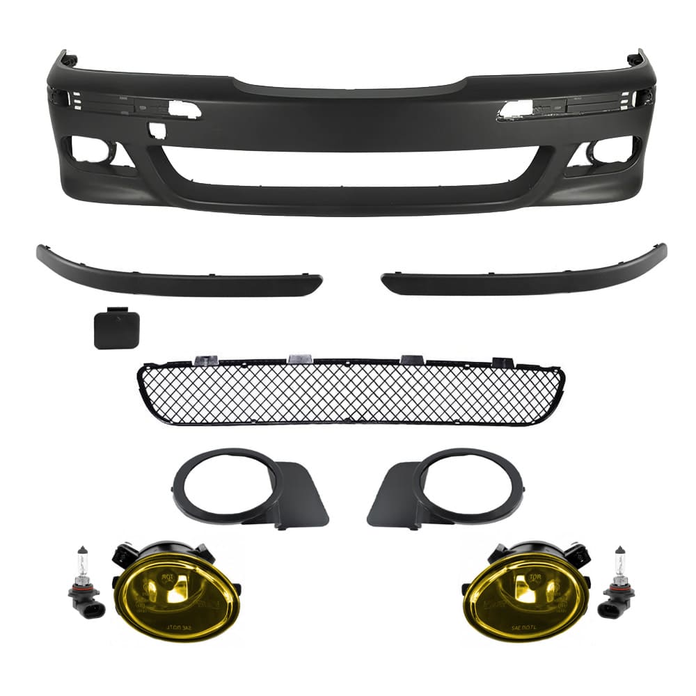 BMW E39 M-Paketi Eesmine Stange Ilma PDC Aukude Ja Tulede Pesuriteta, koos Kollaste Udutuledega