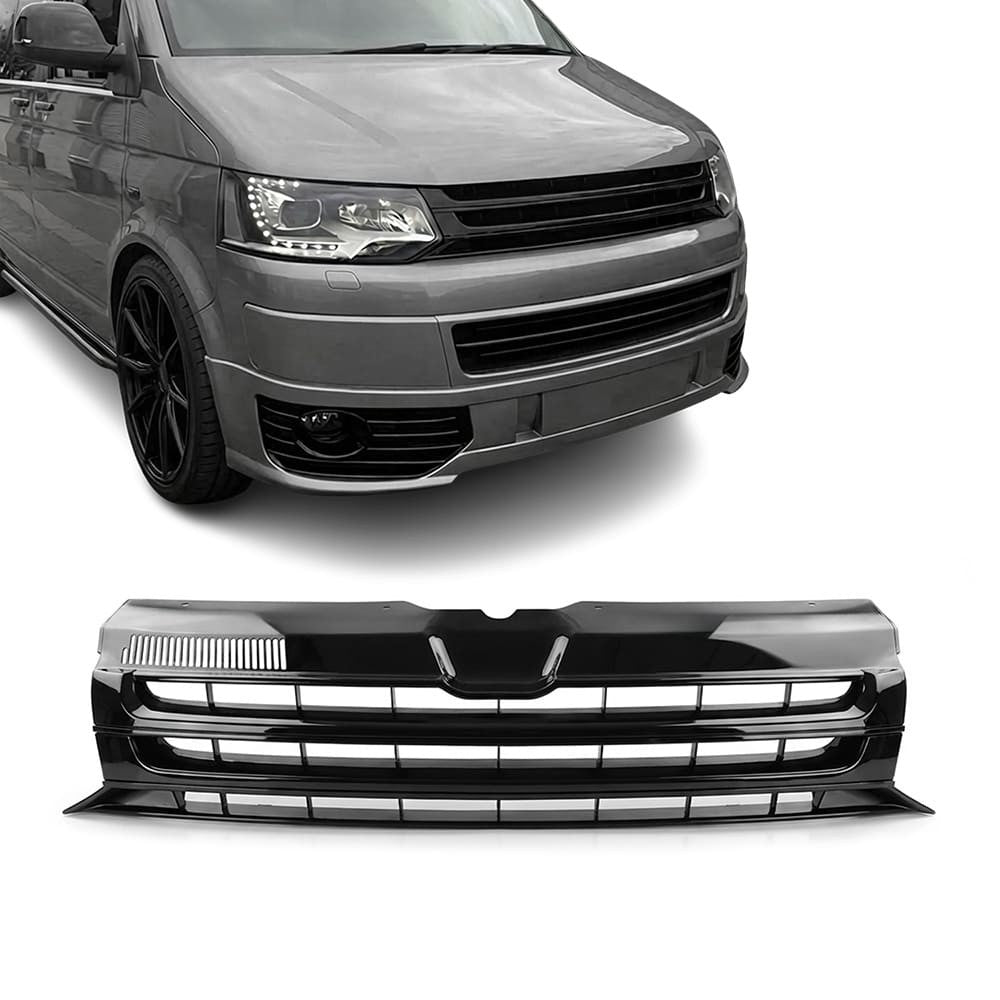 Badgeless Front Grille for VW T5.1 (09-14), glossy black