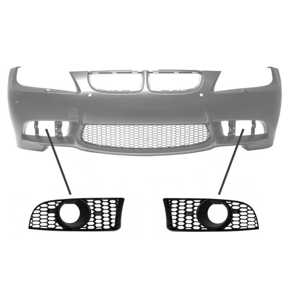 Fog light Grille / Covers set for BMW E90 / E91 / E92 / E93 with M3 style bumper