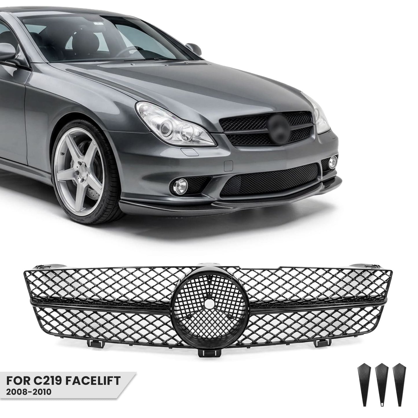 Mercedes-Benz CLS (C219 / W219) FL (08-10) Eesmine Iluvõre, Läikiv Must