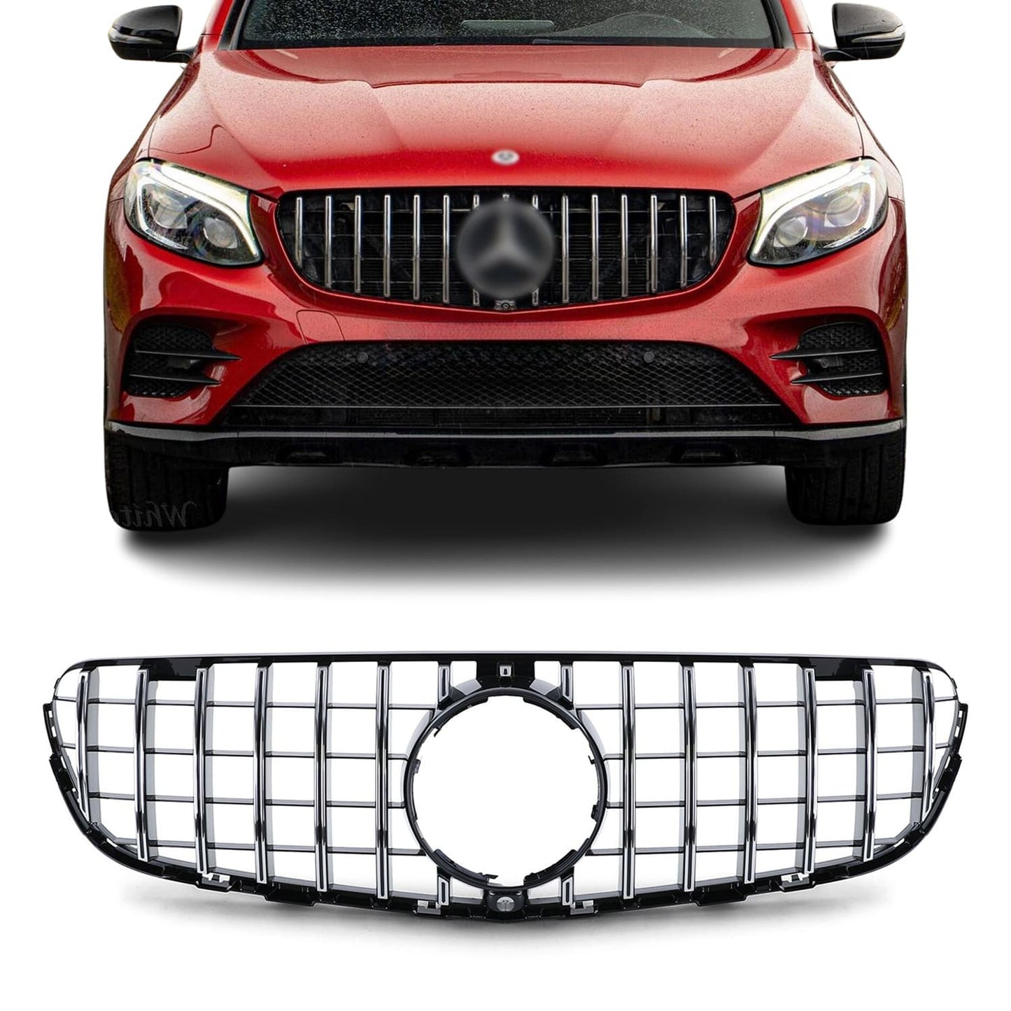 Front grille for Mercedes-Benz GLC W253 / C253 / X253 (15-19), black + chrome