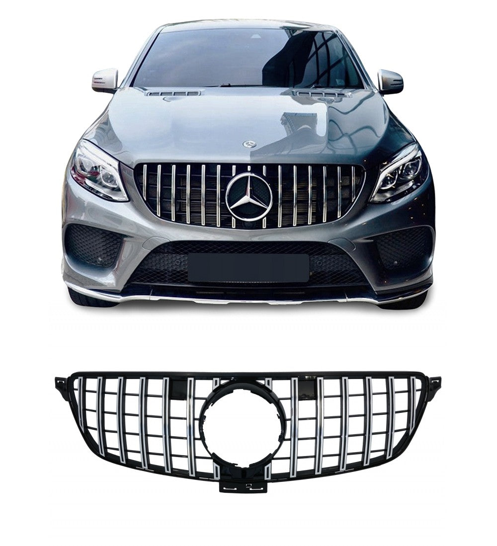 Front grille for Mercedes-Benz GLE C292 (15-) coupe, black + chrome