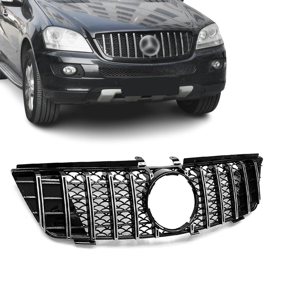 GT R Panamericana style Front Grille for Mercedes ML W164 (05-08), black + chrome