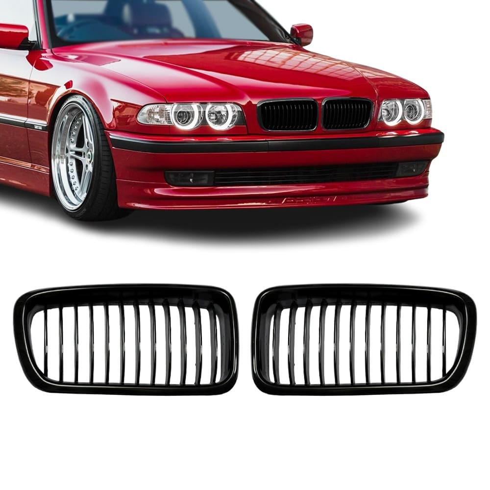 Front Kidney Grille set for BMW E38 (94-01), glossy black