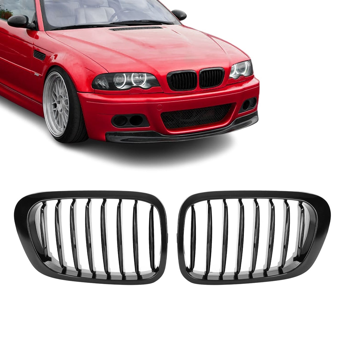 Kidney Grille for BMW E46 coupe / convertible (99-03), glossy black