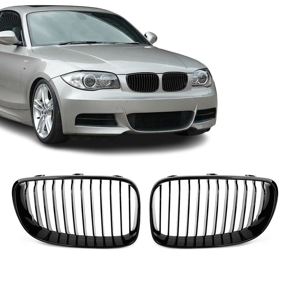 Kidney grille for BMW E81 / E82 / E87 / E88 (07-13), glossy black