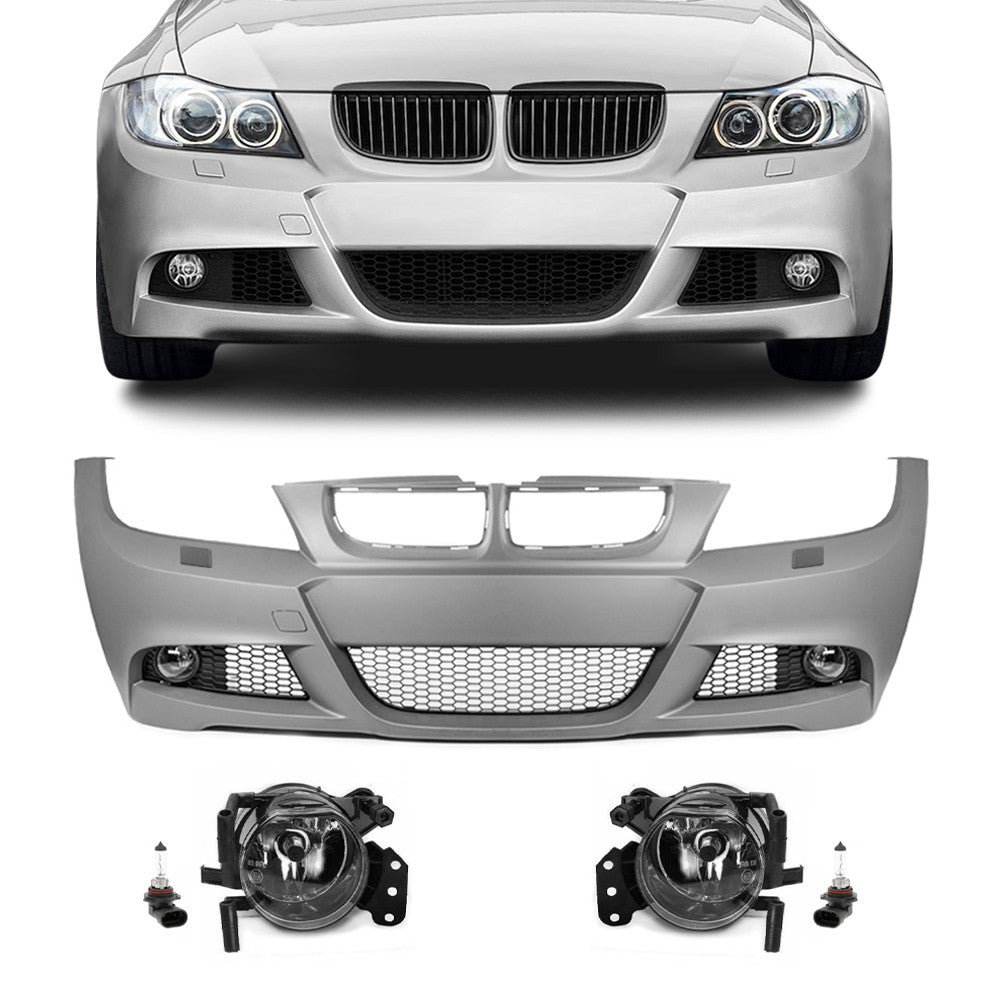 M-Pack LCI-look Front Bumper for BMW E90 / E91 PRE-LCI (05-08), with clear fog lights