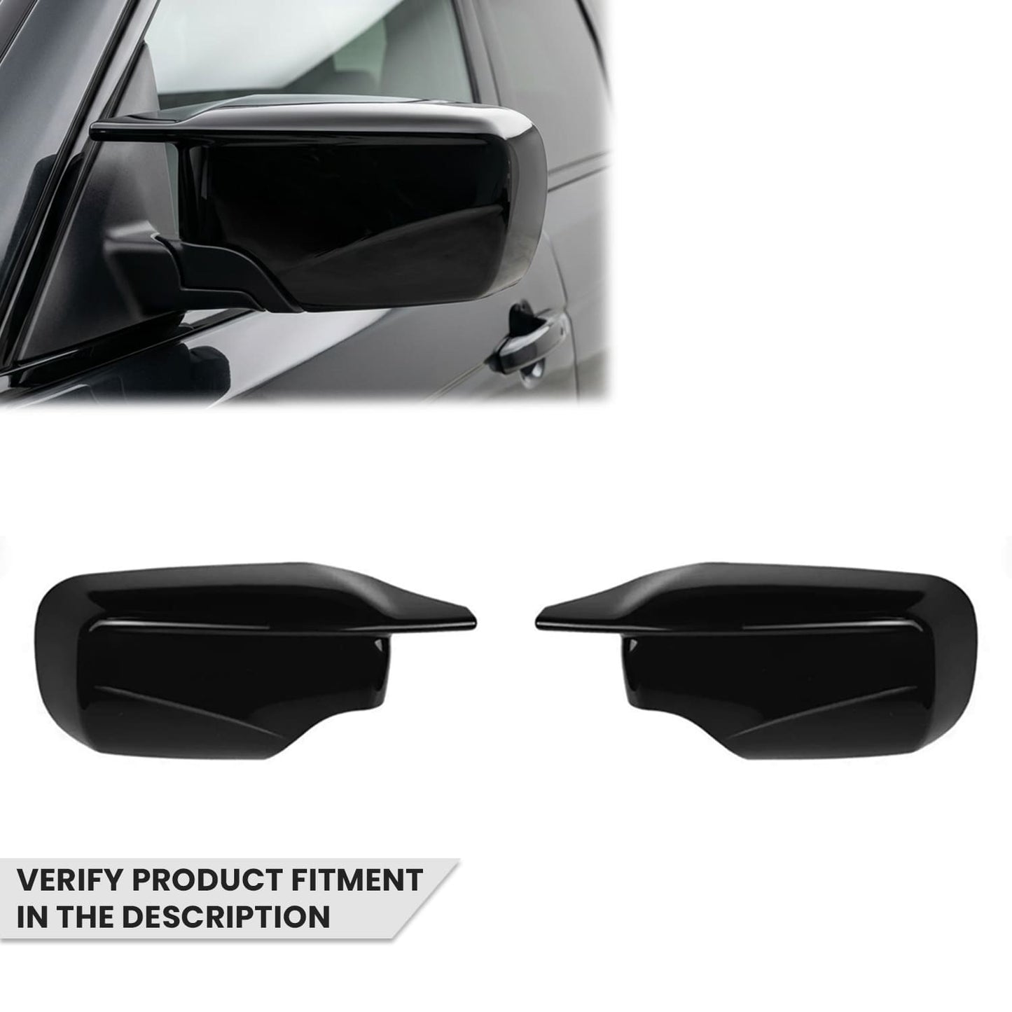 M style Mirror Caps set for BMW E39 (95-04), glossy black