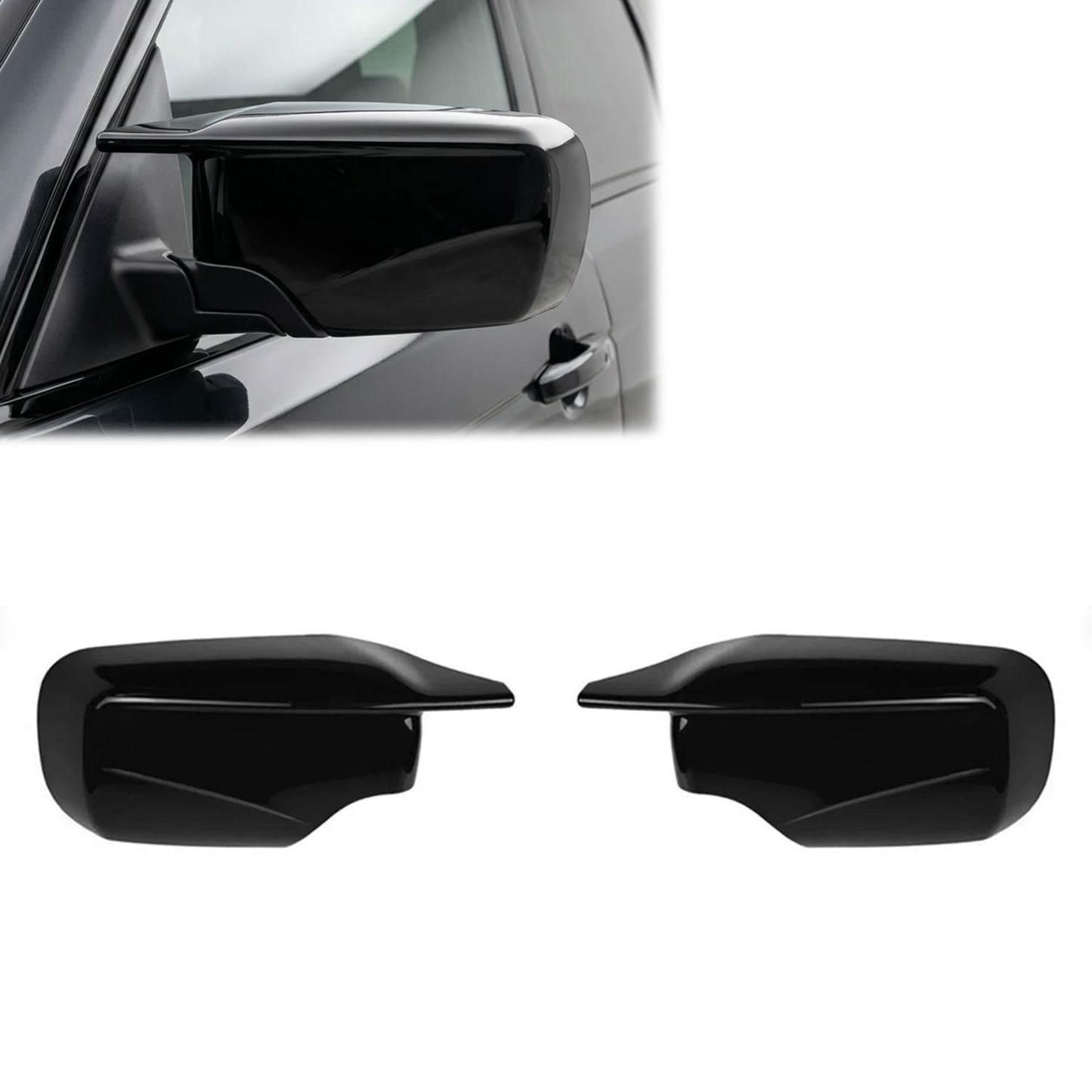 M style Mirror Caps set for BMW E46 Sedan / Touring / Compact, glossy black