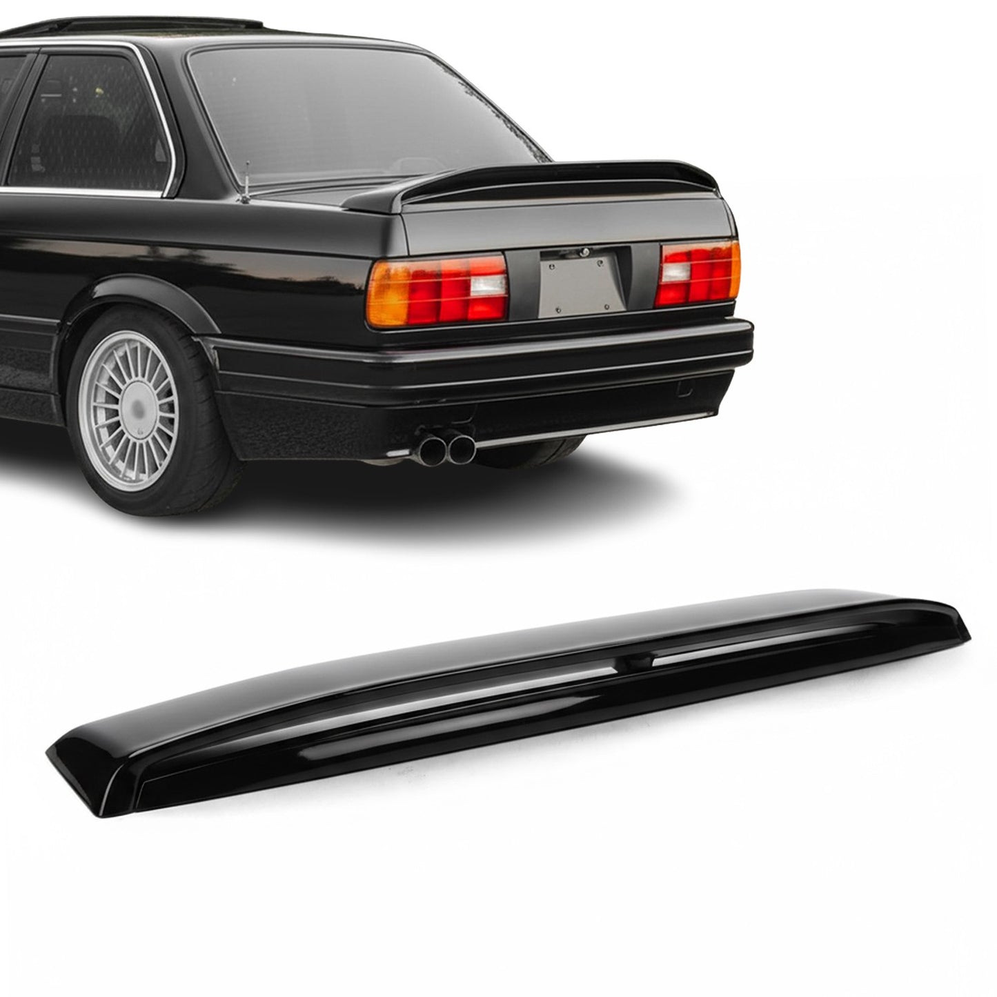 M-Tech 2 style trunk spoiler for BMW E30 (84-94), glossy black