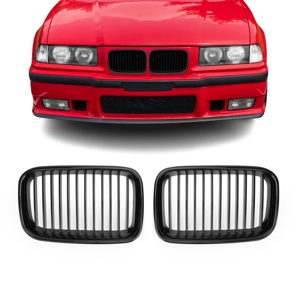 M3 style Kidney Grille for BMW E36 pre-facelift (90-96), glossy black