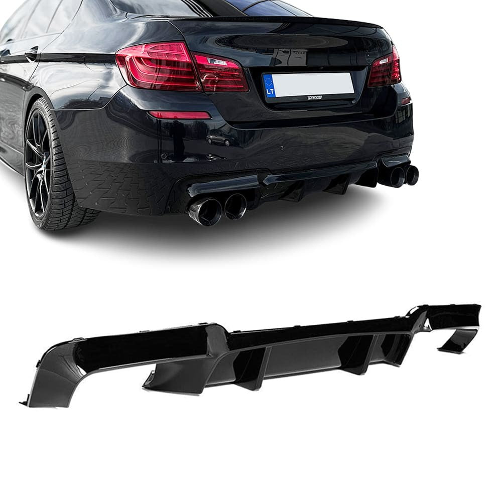 M5 style Diffuser for BMW F10 / F11 with rear M-Pack bumper, glossy black