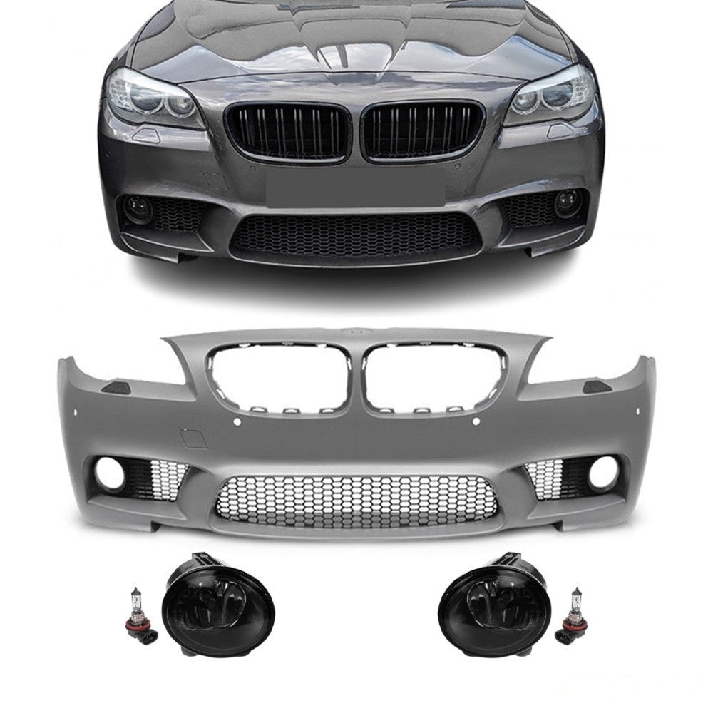 M5-inspired Front Bumper for BMW F10 / F11 PRE-LCI (10-13), with smoked fog lights