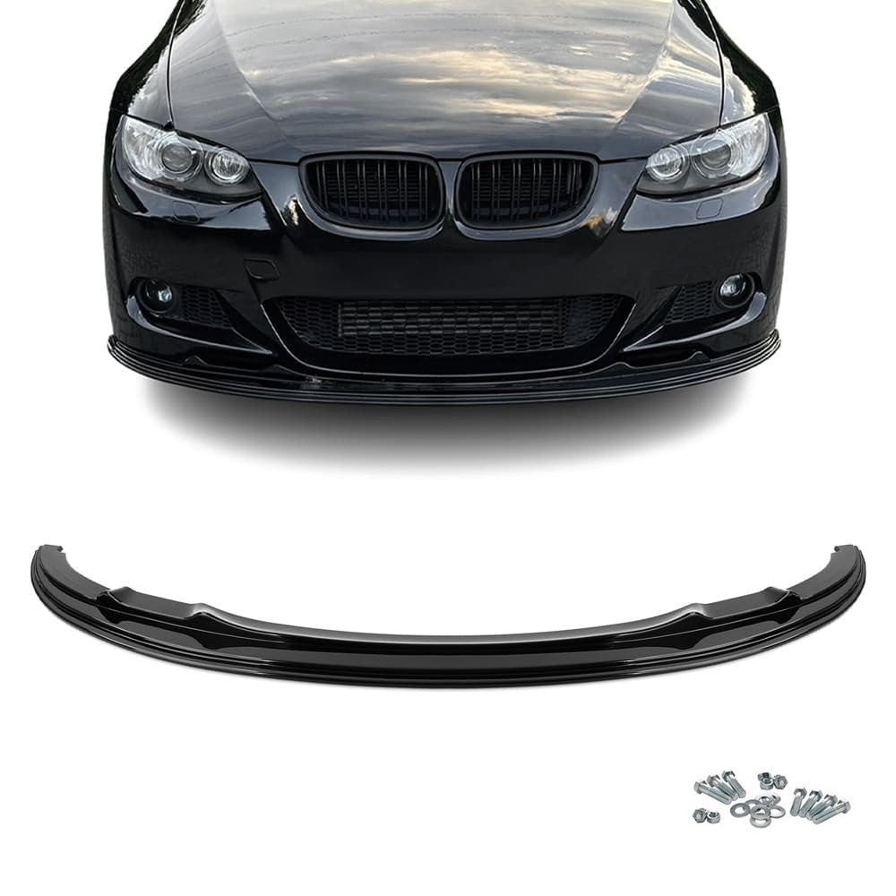 WR Front bumper Lip Spoiler for BMW E92 / E93 PRE-LCI (06-10) with M-Pack, glossy black, EXTRA-SRONG VERSION