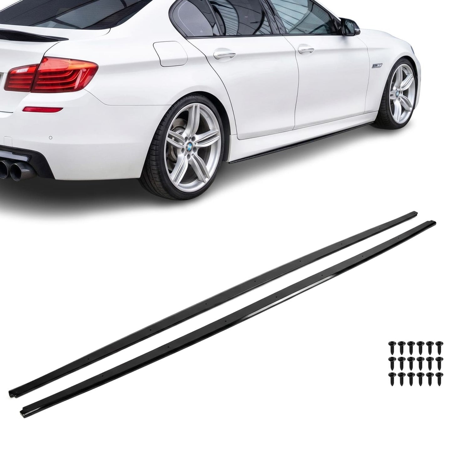 Performance side skirt extensions for BMW F10 / F11 (11-18), glossy black