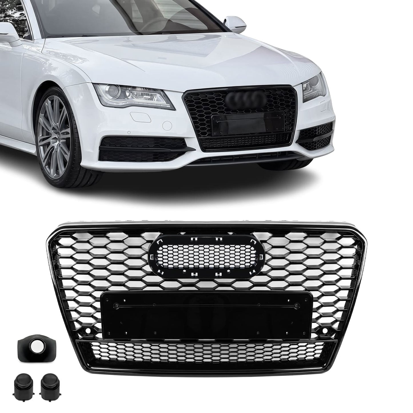 RS-style Front Grille for Audi A7 C7 / S7 C7 (10-14) pre-facelift, Läikiv Must