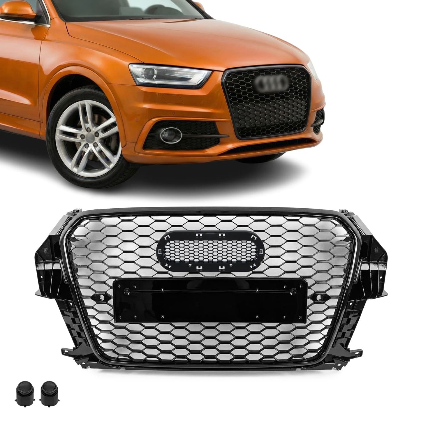 RS-style Front Grille for Audi Q3 8U pre-facelift (11-14), glossy black