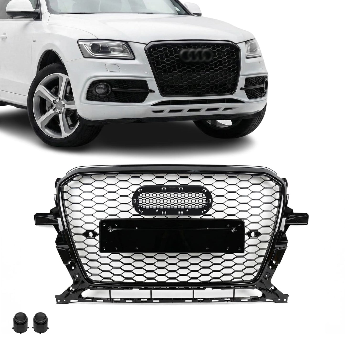 RS-style Front Grille for Audi Q5 8R / SQ5 8R facelift (12-17), glossy black