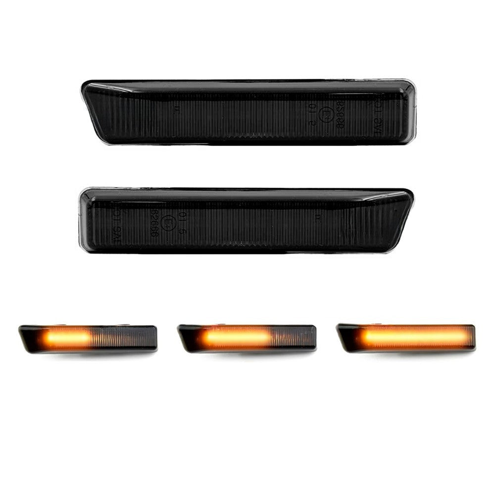 Sequential LED side indicators set for BMW E36 / X5 E53, smoked