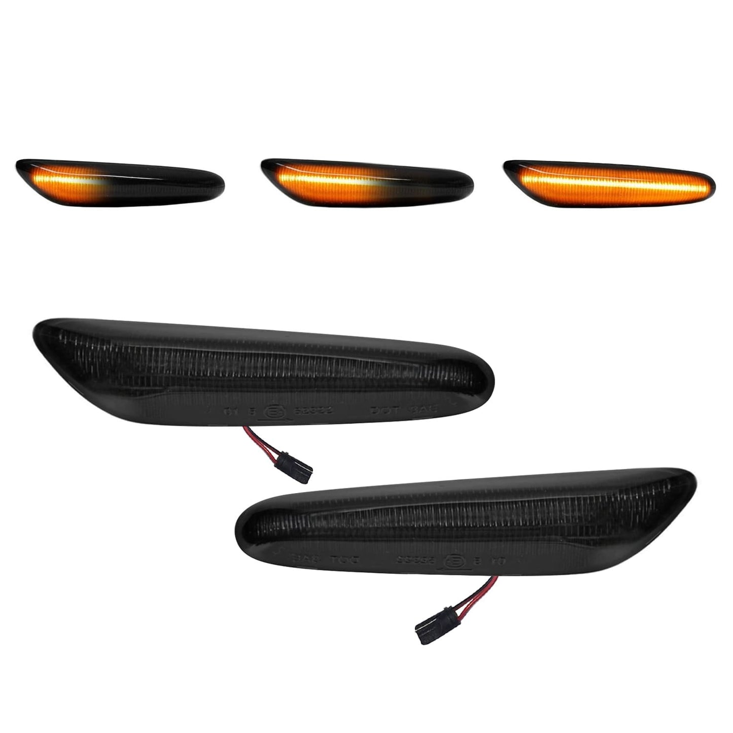Sequential LED side indicators for BMW E46 sedan / touring (01-05), black