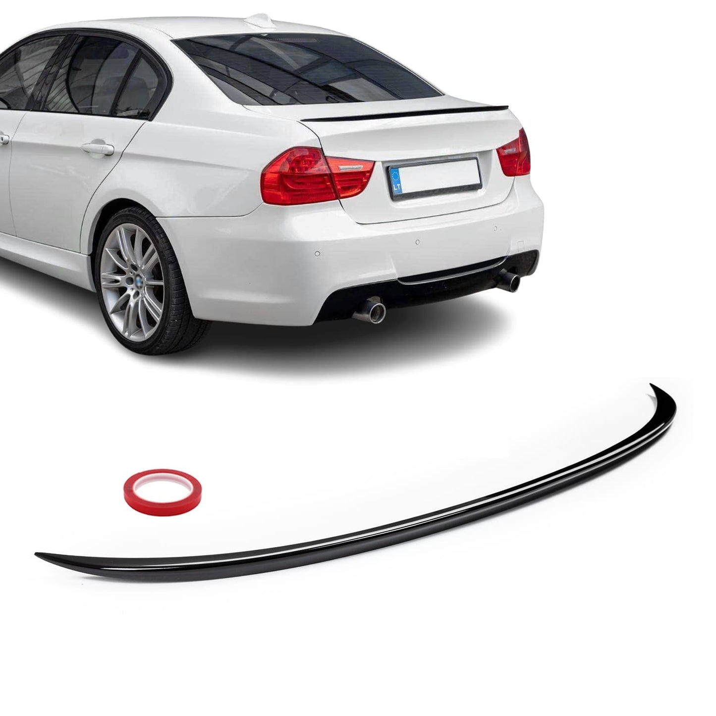 M3-style Trunk Spoiler for BMW E90 (05-11), glossy black
