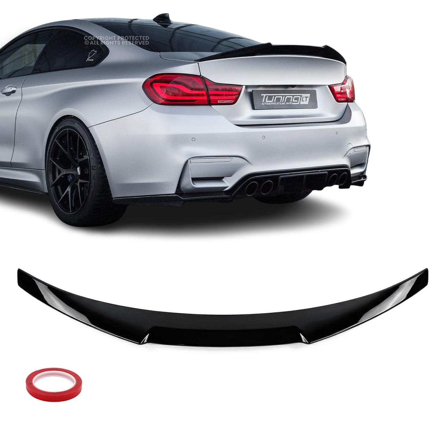 Trunk Spoiler for BMW M4 F82 Coupe, glossy black