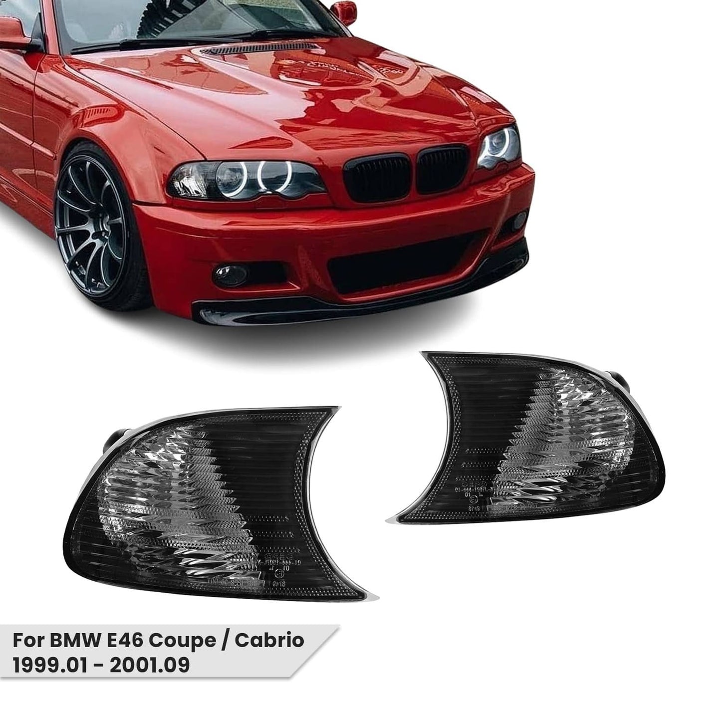 Front Turn Indicators for BMW E46 coupe / cabrio (1999-2001.09), smoked