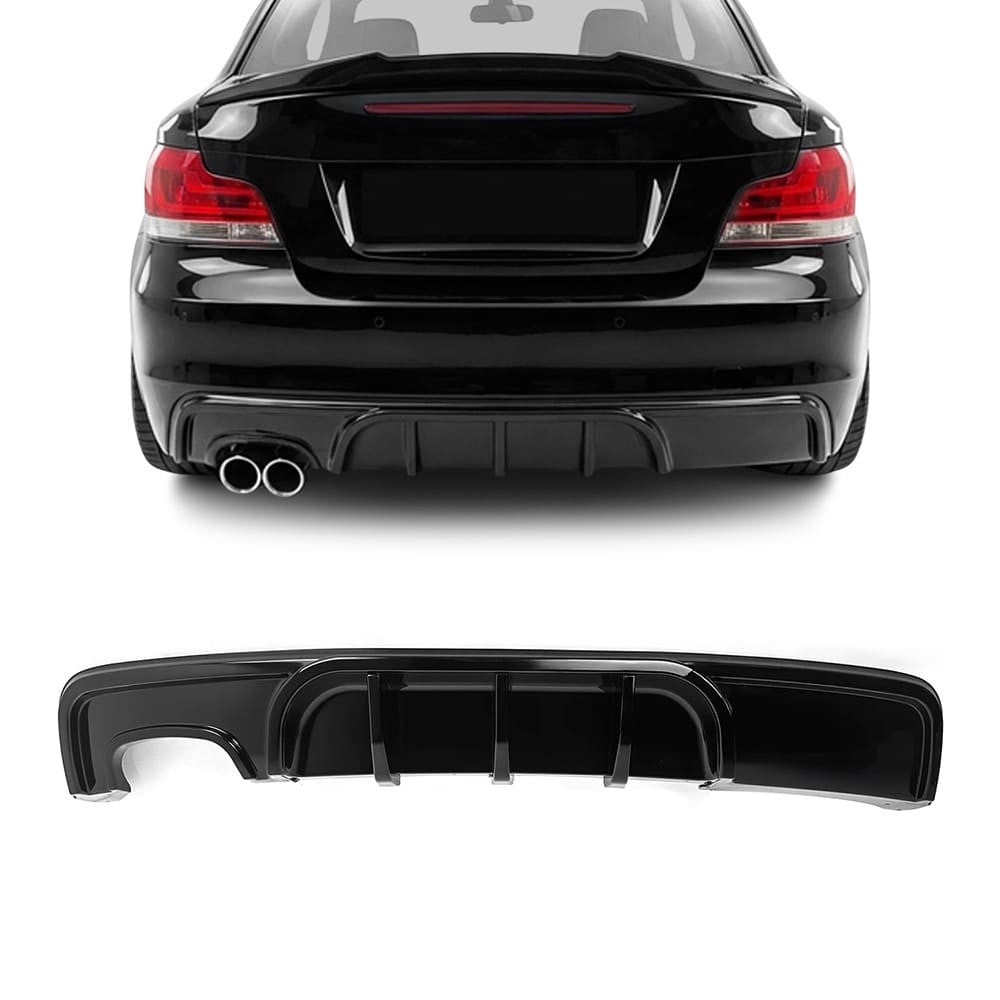 WR Rear Bumper Diffuser for BMW E82 / E88 M-Pack, glossy black