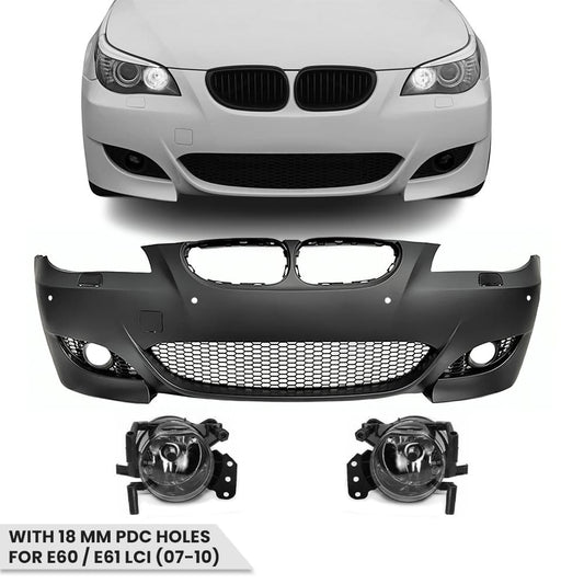 BMW E60 / E61 LCI (07-10) M5 Stiilis Eesmine Stange PDC Aukudega (18mm) ja Udutuledega
