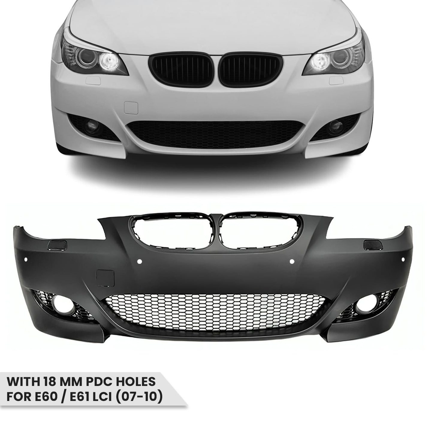 BMW E60 / E61 LCI (07-10) M5 Stiilis Eesmine Stange PDC Aukudega (18mm)