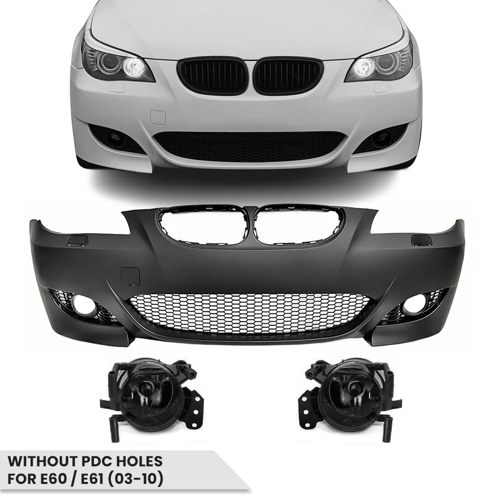 BMW E60 / E61 (03-10) M5 Stiilis Eesmine Stange Koos Toonitud Udutuledega, Ilma PDC Aukudeta,