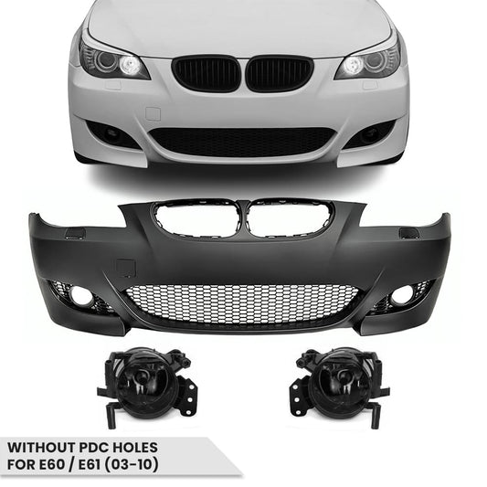 BMW E60 / E61 (03-10) M5 Stiilis Eesmine Stange Koos Toonitud Udutuledega, Ilma PDC Aukudeta,
