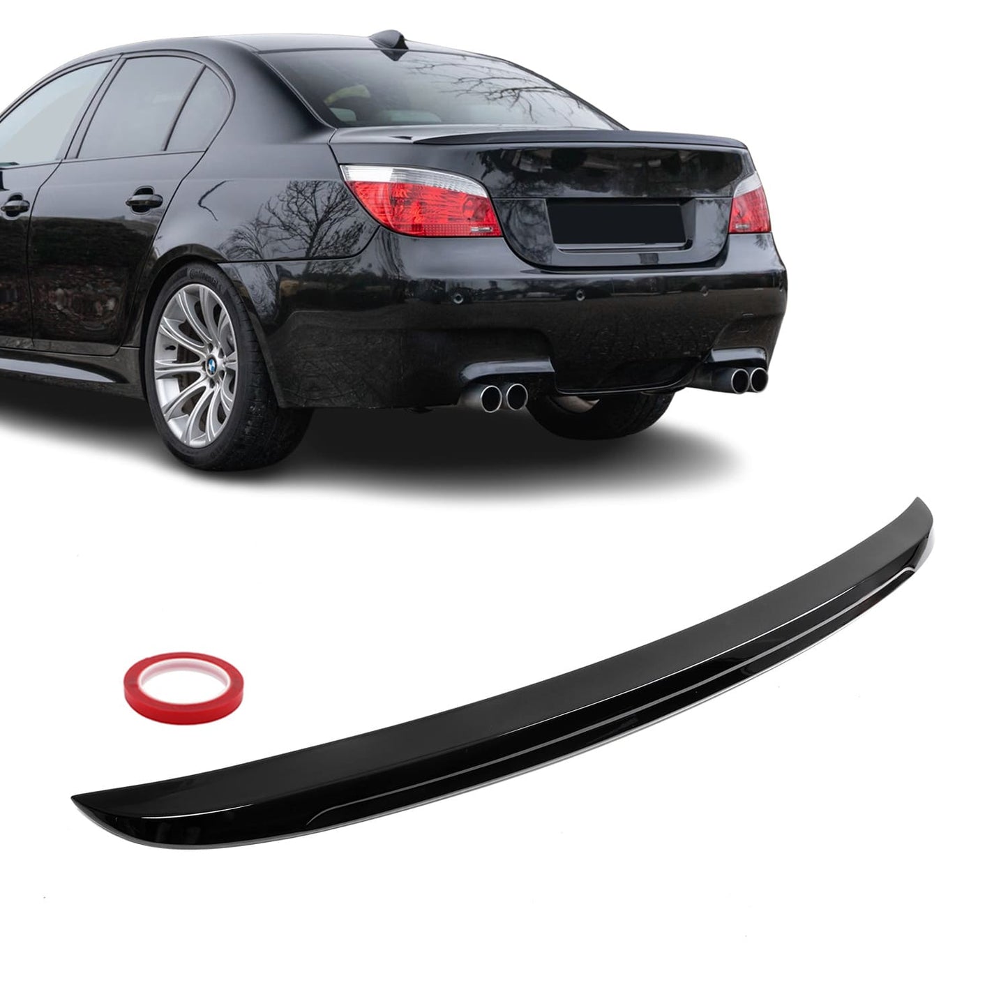 BMW E60 M5 Stiilis Pagasiluugi Spoiler, Läikiv Must