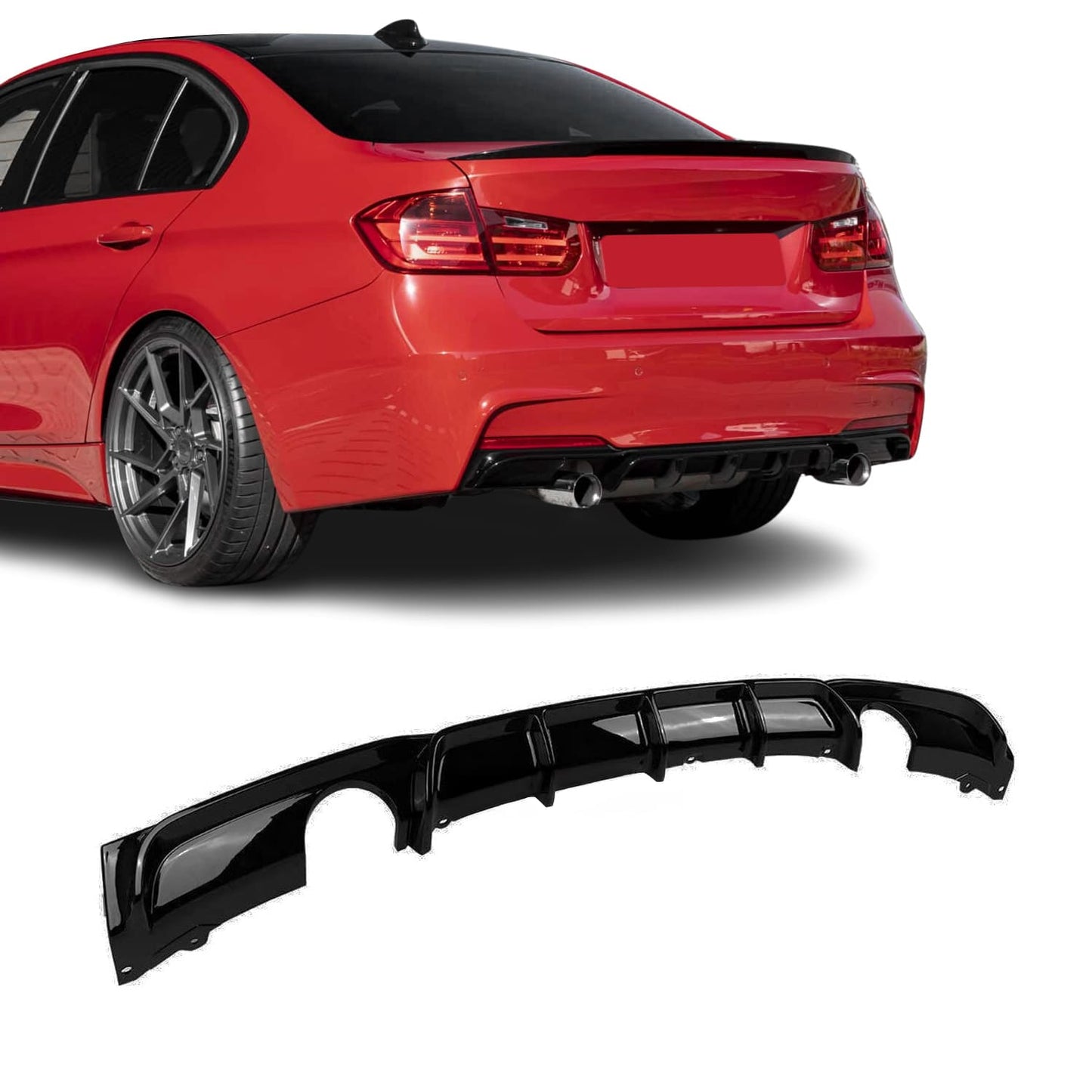 BMW F30 / F31 (335 / 340) M-Pakett ''Performance'' Tagumine Difuusor , Läikiv Must