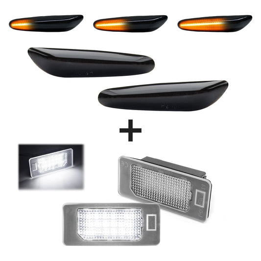 BMW E60 / E61 (03-10) Toonitud Külgmised LED Suunatuled + LED-Numbrimärgi Valgus