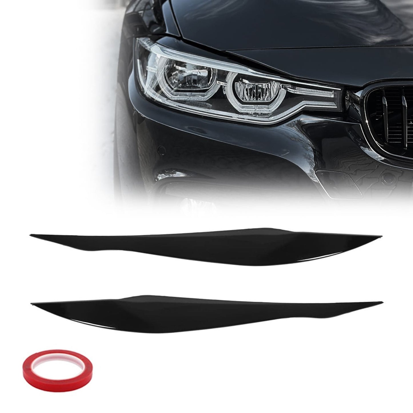 BMW F30 / F31 Esitulede Kulmud / Katted , Läikiv Must