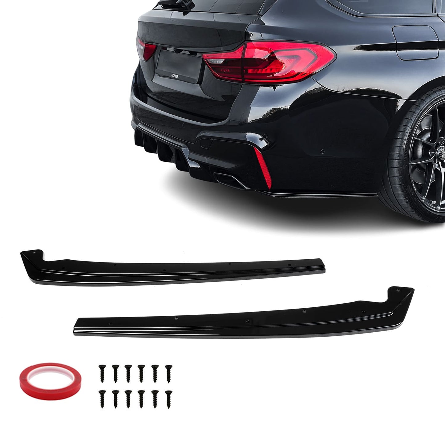 Läikiv Mustad Tagumise Stange Külje Splitterid for BMW G30 / G31 / F90 (17-23)