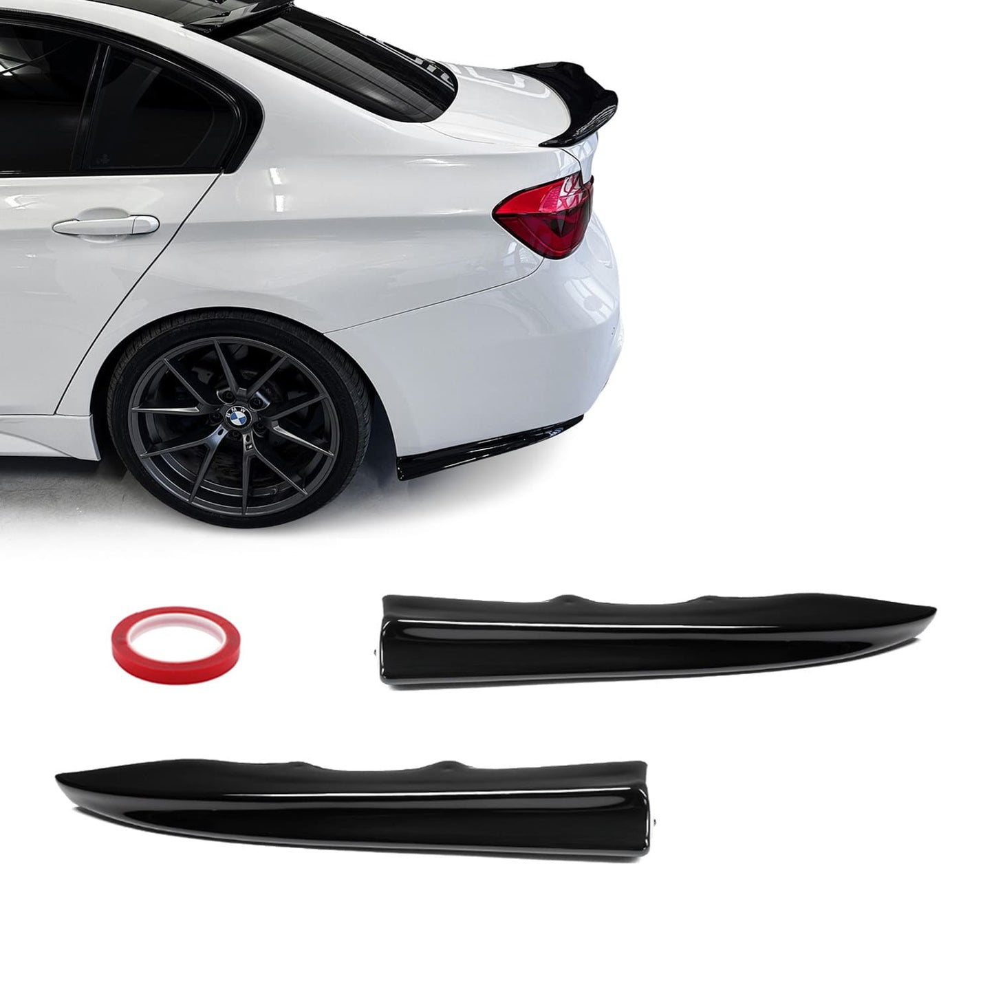 BMW F30 / F31 PSM Stiilis Tagumise Stange Külgmised Splitterid, Läikiv Must