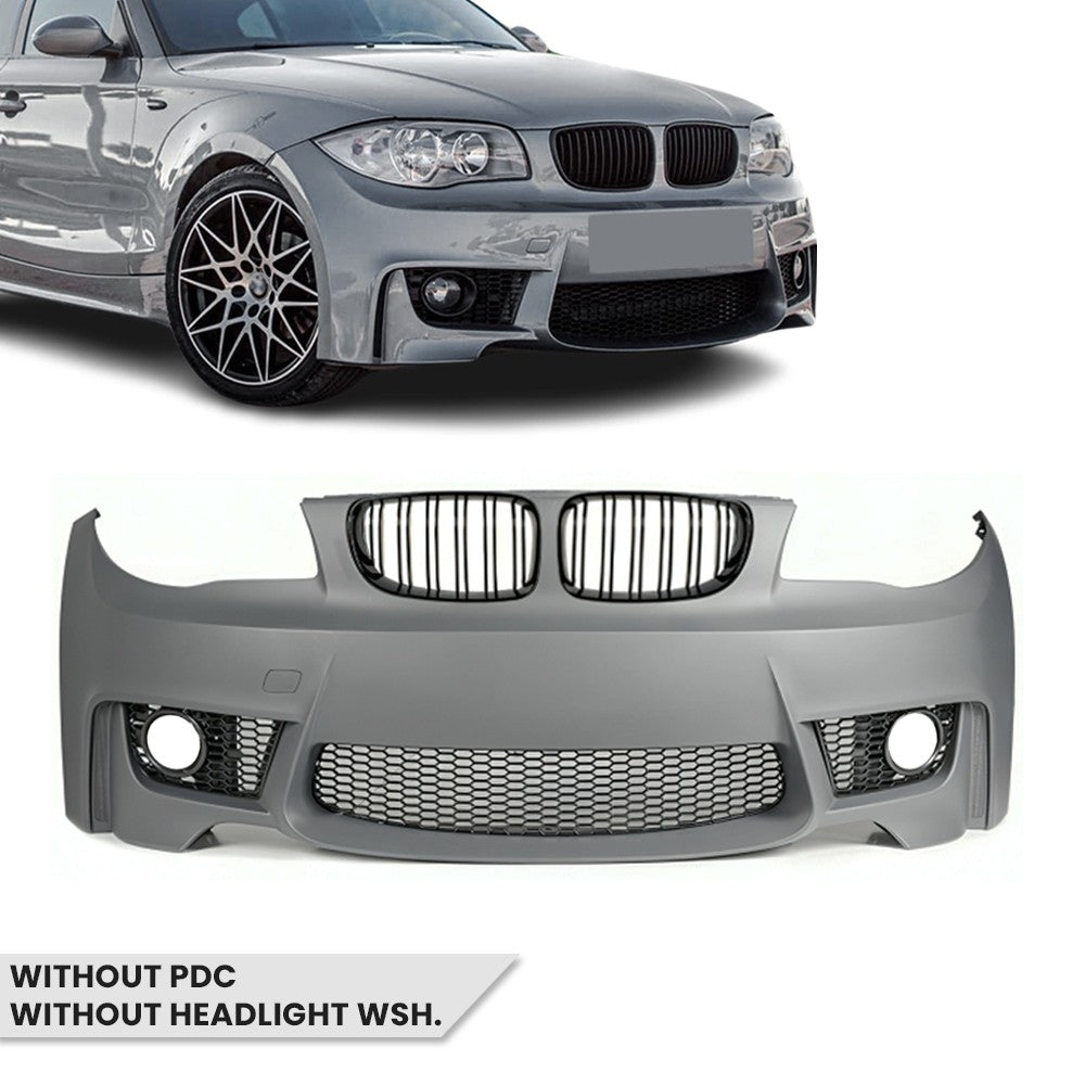 1M style Front Bumper for BMW E81 / E82 / E87 / E88 (04-13), without PDC and without washer holes