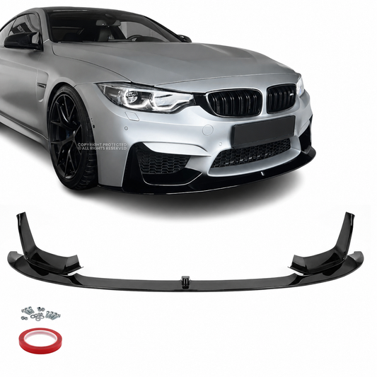 BMW F80 / F82 / F83 ''Performance'' Eesmise Stange Splitter, Läikiv Must