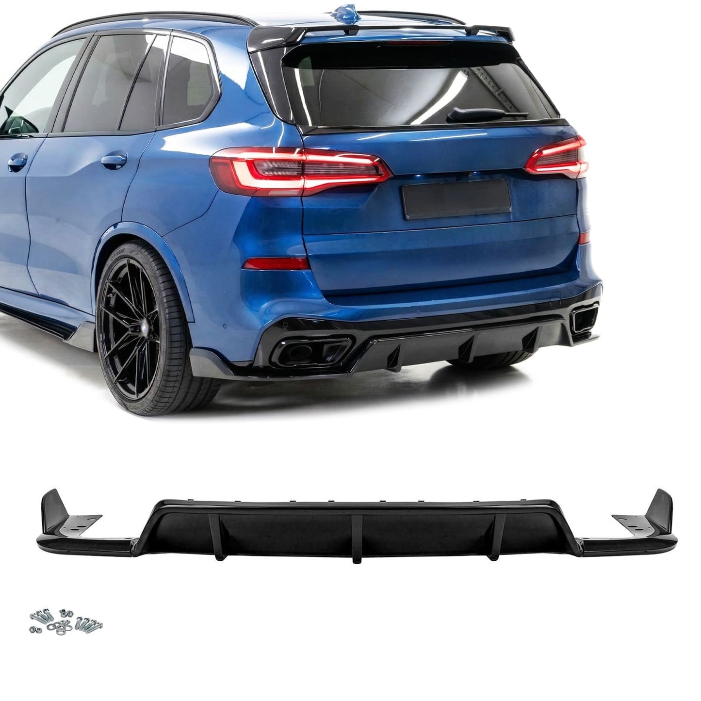 Aero style Rear bumper Diffuser for BMW X5 G05 PRE-LCI (19-23), glossy black