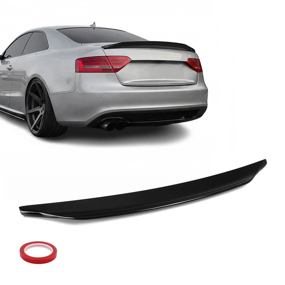 CR-style Trunk Spoiler for Audi A5 B8 Coupe (07-16), glossy black