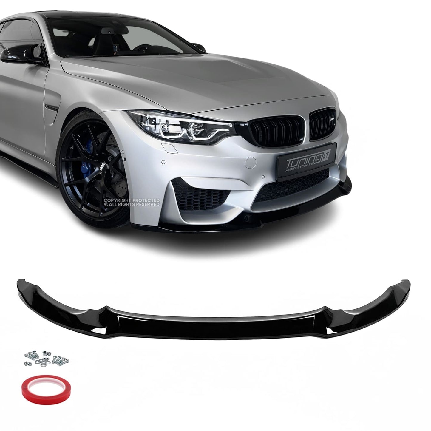 CS-style Front bumper Lip for BMW F80 / F82 / F83, glossy black