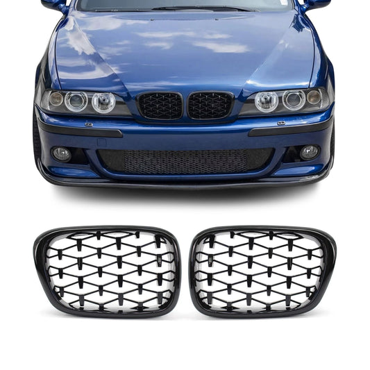 Diamond Front kidney Grille set for BMW E39 (95-03), glossy black