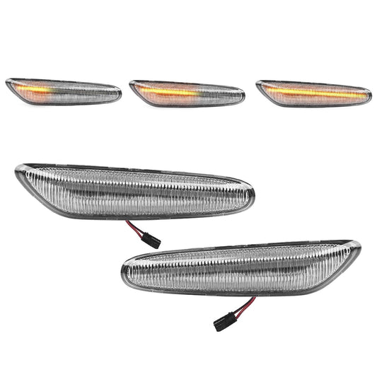 Sequential LED side indicators (left + right), white