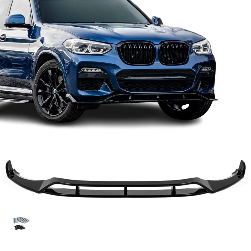 Aero style Front bumper Lip Spoiler for BMW X3 G01 / X4 G02 PRE-LCI (18-21), glossy black
