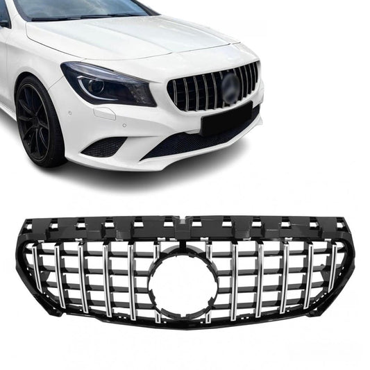 Front grille for Mercedes-Benz CLA C117 (13-16), chrome + glossy black