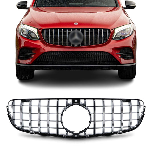 Front grille for Mercedes-Benz GLC W253 / C253 / X253 (15-19), black + chrome