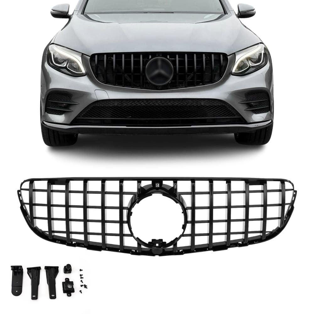 GT R Panamericana style Front Grille for Mercedes-Benz GLC W253 / C253 / X253 (15-19), glossy black