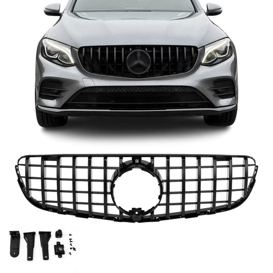 GT R Panamericana style Front Grille for Mercedes-Benz GLC W253 / C253 / X253 (15-19), glossy black